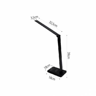Επιτραπέζιο φωτιστικό LED 7W 3CCT (by touch) σε μαύρο χρώμα D:39cm