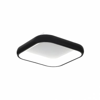 Πλαφονιέρα οροφής LED 78W 3CCT από μαύρο μέταλλο και λευκό ακρυλικό D:45cm