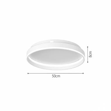 Πλαφονιέρα οροφής LED 65W 3CCT από λευκό μέταλλο και ακρυλικό D:50cm