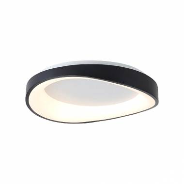 Πλαφονιέρα οροφής LED 72W 3CCT (by tuya) από μαύρο μέταλλο και λευκό ακρυλικό D:52cm