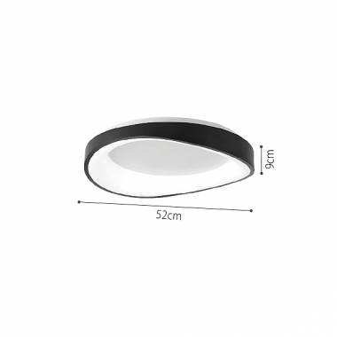 Πλαφονιέρα οροφής LED 72W 3CCT (by tuya) από μαύρο μέταλλο και λευκό ακρυλικό D:52cm