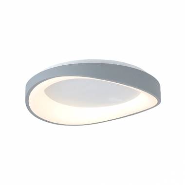 Πλαφονιέρα οροφής LED 72W 3CCT από γκρί μέταλλο και λευκό ακρυλικό D:52cm