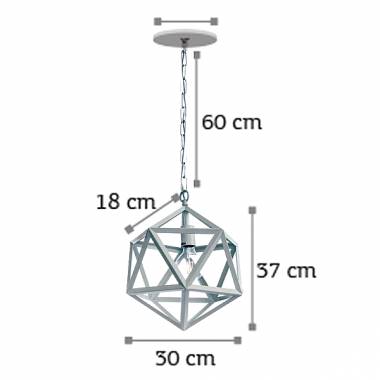 Κρεμαστό φωτιστικό από λευκό μέταλλο 1XE27 D:30cm