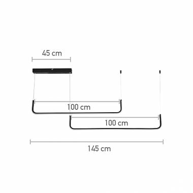 Κρεμαστό φωτιστικό LED 38W 3CCT (by switch) σε μαύρη απόχρωση D:145cm