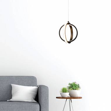 Κρεμαστό φωτιστικό LED 16W 3000K σε μαύρη απόχρωση D:20cm