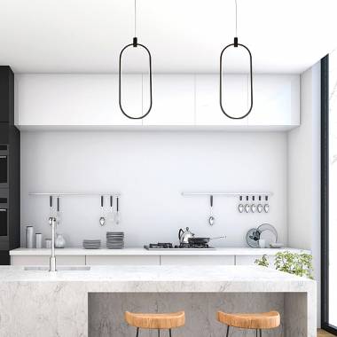 Κρεμαστό φωτιστικό LED 14W 3000K σε μαύρη απόχρωση D:17cm