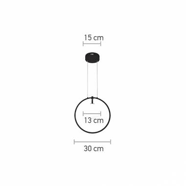 Κρεμαστό φωτιστικό LED 14W 3000K και 1XG9 σε μαύρο χρώμα D:30cm