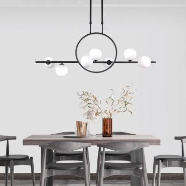 Κρεμαστό φωτιστικό LED 14W 3000K και 7XG9 σε μαύρο χρώμα D:100cm