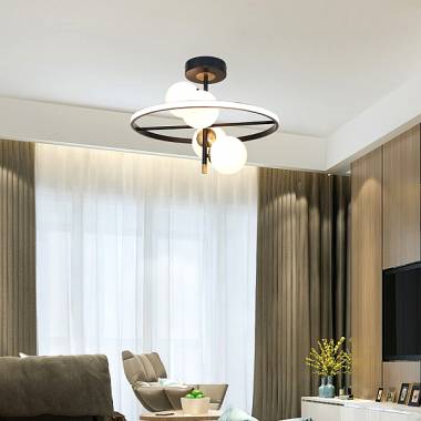 Κρεμαστό φωτιστικό LED 20W 3000K και 4XG9 σε μαύρο και χρυσαφί χρώμα D:50cm