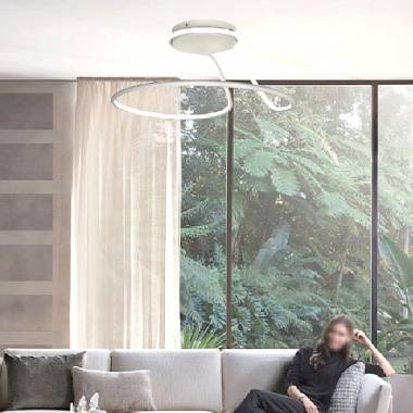 Κρεμαστό φωτιστικό LED 38W 3CCT (by switch on base) σε λευκό χρώμα D:50cm