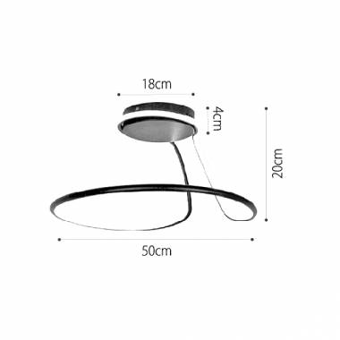 Κρεμαστό φωτιστικό LED 38W 3CCT (by switch on base) σε μαύρο χρώμα D:50cm