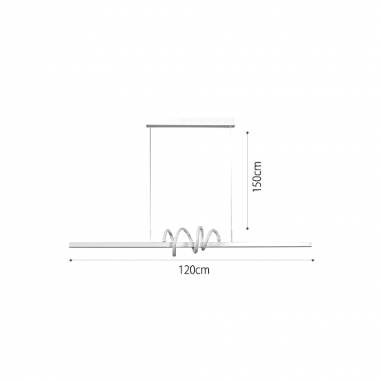 Κρεμαστό φωτιστικό LED 40W 3CCT (by switch on base) σε λευκό χρώμα D:120cm