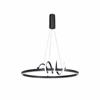 Κρεμαστό φωτιστικό LED 44W 3CCT (by switch on base) σε μαύρο χρώμα D:60cm