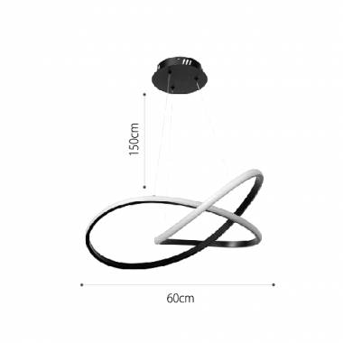 Κρεμαστό φωτιστικό LED 48W 3CCT (by switch on base) σε χρυσό χρώμα D:60cm