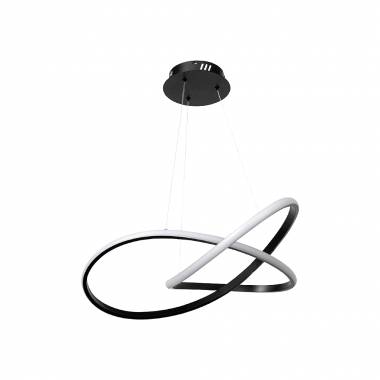 Κρεμαστό φωτιστικό LED 48W 3CCT (by switch on base) σε μαύρο χρώμα D:60cm