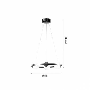 Κρεμαστό φωτιστικό LED 36W 3000K και 4XG9 σε μαύρο χρώμα D:150cm