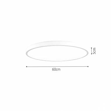 Πλαφονιέρα οροφής LED 110W 3CCT (by switch on base) από γκρί μέταλλο και ακρυλικό D:60cm