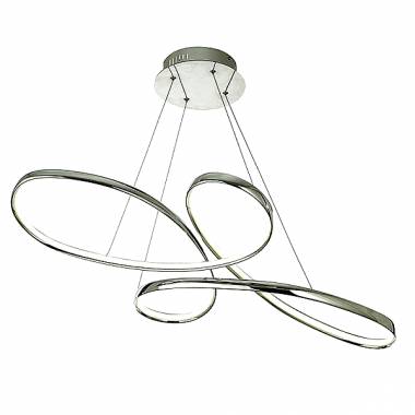 Κρεμαστό φωτιστικό LED 56W 3CCT (by switch) από αλουμίνιο σε χρώμιο απόχρωση D:100cm