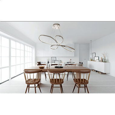 Κρεμαστό φωτιστικό LED 56W 3CCT (by switch) από αλουμίνιο σε χρώμιο απόχρωση D:100cm