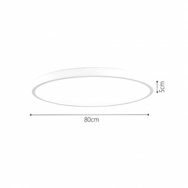 Πλαφονιέρα οροφής LED 150W 3CCT (by switch on base) από γκρί μέταλλο και ακρυλικό D:80cm