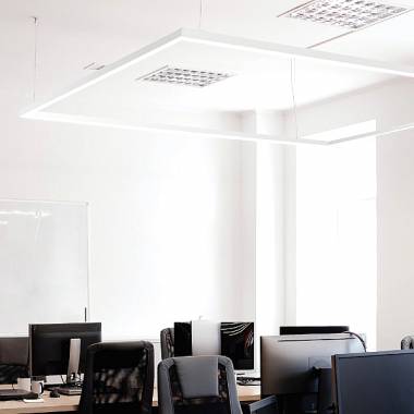 Κρεμαστό φωτιστικό LED 30W 4000K από αλουμίνιο σε λευκή απόχρωση D:90cm