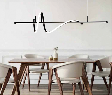 Κρεμαστό φωτιστικό LED 40W 3CCT (by switch on base) σε μαύρο χρώμα D:120cm