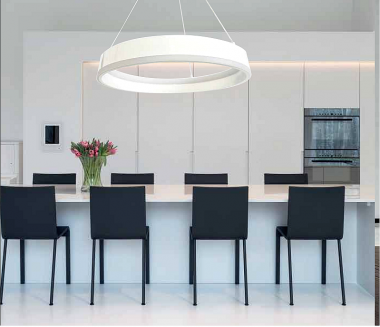 Κρεμαστό φωτιστικό LED 60W 3CCT (by switch on base) σε λευκό χρώμα D:60cm