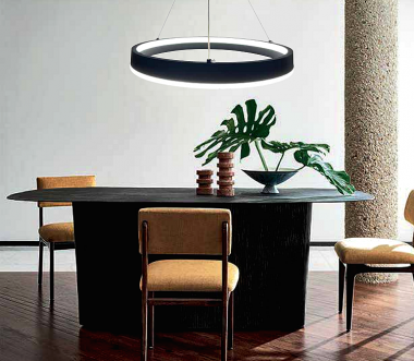 Κρεμαστό φωτιστικό LED 60W 3CCT (by switch on base) σε μαύρο χρώμα D:60cm