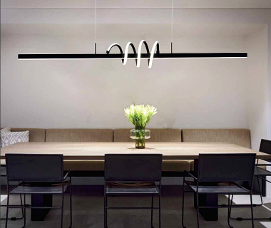 Κρεμαστό φωτιστικό LED 40W 3CCT (by switch on base) σε μαύρο χρώμα D:120cm