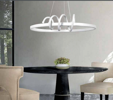 Κρεμαστό φωτιστικό LED 44W 3CCT (by switch on base) σε λευκό χρώμα D:60cm
