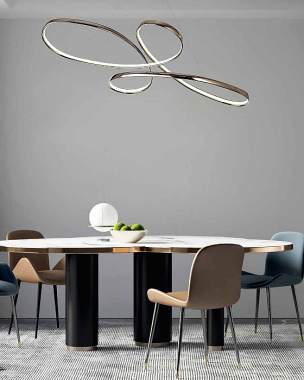 Κρεμαστό φωτιστικό LED 56W 3CCT (by switch) από αλουμίνιο σε χρυσή ματ απόχρωση D:100cm