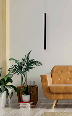 Κρεμαστό φωτιστικό LED 5W 3000K σε μαύρη απόχρωση D:50cm