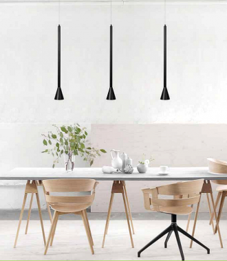 Κρεμαστό φωτιστικό LED 7W 3000K σε μαύρη απόχρωση D:60cm