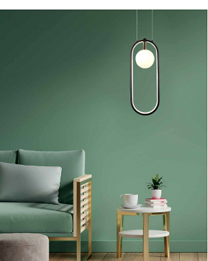 Κρεμαστό φωτιστικό LED 14W 3000K και 1XG9 σε μαύρο χρώμα D:40cm